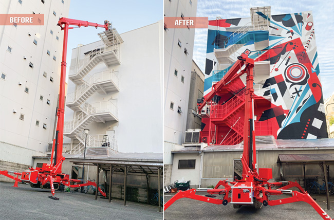 Before & After Using a Spider Boom Lift for Painting Work