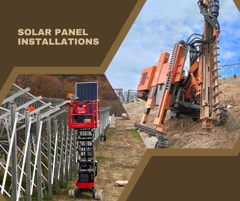 BIBI 870 BL and Solar Pile Driver are used for solar panel installations